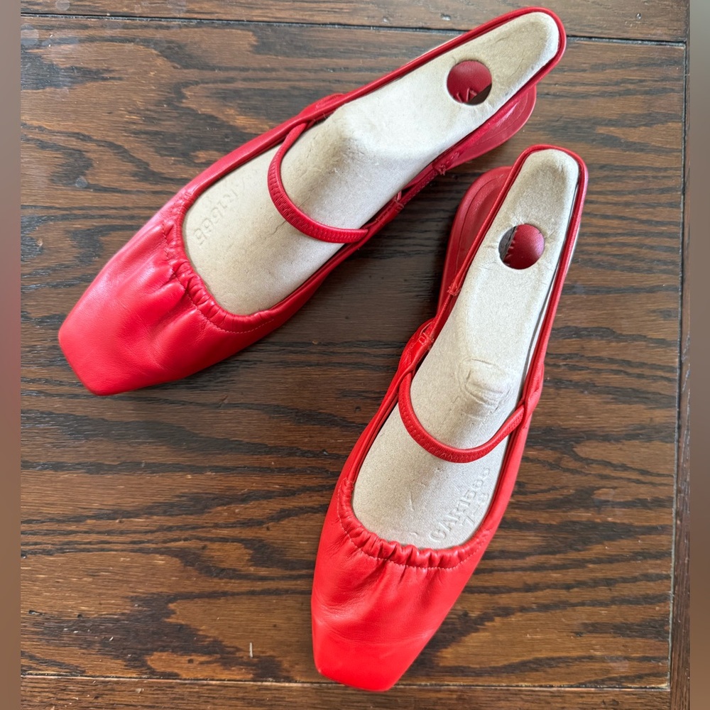 Vince Venice Red Leather Slingbacks